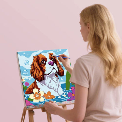 Dog Pattern Oil Paint by Numbers Animal Oil Painting by Number for Adults Flower Holiday Gifts