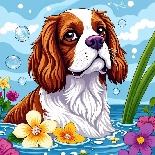 Dog Pattern Oil Paint by Numbers Animal Oil Painting by Number for Adults Flower Holiday Gifts
